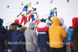 28.01.2023, Les Rousses, France (FRA): Maja Dahlqvist (SWE), Melissa Gal (FRA), Lotta Udnes Weng (NOR), Kerttu Niskanen (FIN), (l-r)  - FIS world cup cross-country, individual sprint, Les Rousses (FRA). www.nordicfocus.com. © Thibaut/NordicFocus. Every downloaded picture is fee-liable.