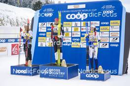 28.01.2023, Les Rousses, France (FRA): Emma Ribom (SWE), Kristine Stavaas Skistad (NOR), Maja Dahlqvist (SWE), (l-r) - FIS world cup cross-country, individual sprint, Les Rousses (FRA). www.nordicfocus.com. © Thibaut/NordicFocus. Every downloaded picture is fee-liable.
