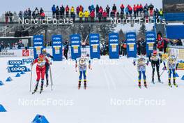 28.01.2023, Les Rousses, France (FRA): Kristine Stavaas Skistad (NOR), Emma Ribom (SWE), Johanna Hagstroem (SWE), Laura Gimmler (GER), Linn Svahn (SWE), (l-r)  - FIS world cup cross-country, individual sprint, Les Rousses (FRA). www.nordicfocus.com. © Authamayou/NordicFocus. Every downloaded picture is fee-liable.