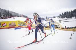 28.01.2023, Les Rousses, France (FRA): Mathilde Myhrvold (NOR), Julia Kern (USA), Anne Kyllonen (FIN), (l-r)  - FIS world cup cross-country, individual sprint, Les Rousses (FRA). www.nordicfocus.com. © Thibaut/NordicFocus. Every downloaded picture is fee-liable.