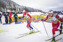 28.01.2023, Les Rousses, France (FRA): Lena Quintin (FRA), Anna Svendsen (NOR), (l-r)  - FIS world cup cross-country, individual sprint, Les Rousses (FRA). www.nordicfocus.com. © Thibaut/NordicFocus. Every downloaded picture is fee-liable.