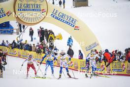 28.01.2023, Les Rousses, France (FRA): Lea Fischer (SUI), Katri Lylynpera (FIN), Emma Ribom (SWE), Linn Svahn (SWE), (l-r)  - FIS world cup cross-country, individual sprint, Les Rousses (FRA). www.nordicfocus.com. © Thibaut/NordicFocus. Every downloaded picture is fee-liable.
