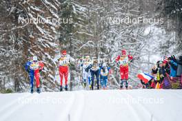 28.01.2023, Les Rousses, France (FRA): Jules Chappaz (FRA), Valerio Grond (SUI), Ben Ogden (USA), Haavard Solaas Taugboel (NOR), (l-r)  - FIS world cup cross-country, individual sprint, Les Rousses (FRA). www.nordicfocus.com. © Authamayou/NordicFocus. Every downloaded picture is fee-liable.
