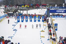 28.01.2023, Les Rousses, France (FRA): Desiree Steiner (SUI), Mathilde Myhrvold (NOR), Moa Lundgren (SWE), Julia Kern (USA), Anne Kyllonen (FIN), (l-r)  - FIS world cup cross-country, individual sprint, Les Rousses (FRA). www.nordicfocus.com. © Thibaut/NordicFocus. Every downloaded picture is fee-liable.