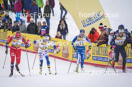28.01.2023, Les Rousses, France (FRA): Mathilde Myhrvold (NOR), Moa Lundgren (SWE), Anne Kyllonen (FIN), Julia Kern (USA), (l-r)  - FIS world cup cross-country, individual sprint, Les Rousses (FRA). www.nordicfocus.com. © Thibaut/NordicFocus. Every downloaded picture is fee-liable.