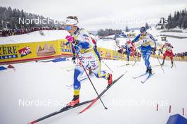 28.01.2023, Les Rousses, France (FRA): Johanna Hagstroem (SWE), Johanna Matintalo (FIN), (l-r)  - FIS world cup cross-country, individual sprint, Les Rousses (FRA). www.nordicfocus.com. © Thibaut/NordicFocus. Every downloaded picture is fee-liable.