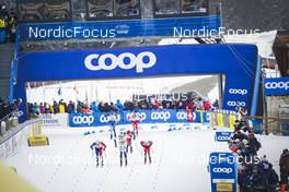 28.01.2023, Les Rousses, France (FRA): Lucas Chanavat (FRA), Marcus Grate (SWE), Sivert Wiig (NOR), (l-r)  - FIS world cup cross-country, individual sprint, Les Rousses (FRA). www.nordicfocus.com. © Thibaut/NordicFocus. Every downloaded picture is fee-liable.