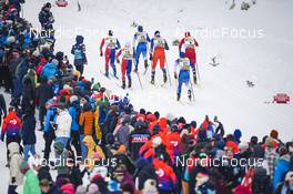 28.01.2023, Les Rousses, France (FRA): Richard Jouve (FRA), Renaud Jay (FRA), Olli Ahonen (FIN), Ondrej Cerny (CZE), Even Northug (NOR), Lauri Vuorinen (FIN), (l-r)  - FIS world cup cross-country, individual sprint, Les Rousses (FRA). www.nordicfocus.com. © Thibaut/NordicFocus. Every downloaded picture is fee-liable.
