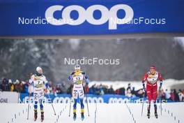 28.01.2023, Les Rousses, France (FRA): Emma Ribom (SWE), Maja Dahlqvist (SWE), Kristine Stavaas Skistad (NOR), (l-r)  - FIS world cup cross-country, individual sprint, Les Rousses (FRA). www.nordicfocus.com. © Thibaut/NordicFocus. Every downloaded picture is fee-liable.