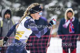 28.01.2023, Les Rousses, France (FRA): Jessie Diggins (USA) - FIS world cup cross-country, individual sprint, Les Rousses (FRA). www.nordicfocus.com. © Thibaut/NordicFocus. Every downloaded picture is fee-liable.