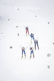 28.01.2023, Les Rousses, France (FRA): Linn Svahn (SWE), Emma Ribom (SWE), Katri Lylynpera (FIN), Hailey Swirbul (USA), Lea Fischer (SUI), (l-r)  - FIS world cup cross-country, individual sprint, Les Rousses (FRA). www.nordicfocus.com. © Thibaut/NordicFocus. Every downloaded picture is fee-liable.