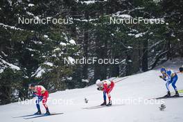 28.01.2023, Les Rousses, France (FRA): Richard Jouve (FRA), Renaud Jay (FRA), Olli Ahonen (FIN), (l-r)  - FIS world cup cross-country, individual sprint, Les Rousses (FRA). www.nordicfocus.com. © Thibaut/NordicFocus. Every downloaded picture is fee-liable.