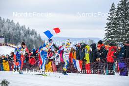 28.01.2023, Les Rousses, France (FRA): Kerttu Niskanen (FIN), Maja Dahlqvist (SWE), (l-r)  - FIS world cup cross-country, individual sprint, Les Rousses (FRA). www.nordicfocus.com. © Authamayou/NordicFocus. Every downloaded picture is fee-liable.