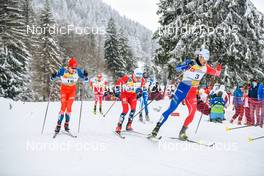 28.01.2023, Les Rousses, France (FRA): Ludek Seller (CZE), Sivert Wiig (NOR), Lucas Chanavat (FRA), (l-r)  - FIS world cup cross-country, individual sprint, Les Rousses (FRA). www.nordicfocus.com. © Authamayou/NordicFocus. Every downloaded picture is fee-liable.