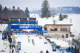 28.01.2023, Les Rousses, France (FRA): Maria Hartz Melling (NOR), Lea Fischer (SUI), Katri Lylynpera (FIN), Hailey Swirbul (USA), Linn Svahn (SWE), Emma Ribom (SWE), (l-r)  - FIS world cup cross-country, individual sprint, Les Rousses (FRA). www.nordicfocus.com. © Thibaut/NordicFocus. Every downloaded picture is fee-liable.