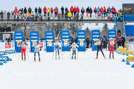 28.01.2023, Les Rousses, France (FRA): Anna Svendsen (NOR), Jonna Sundling (SWE), Anne Kyllonen (FIN), Maja Dahlqvist (SWE), Julia Kern (USA), Lotta Udnes Weng (NOR), (l-r)  - FIS world cup cross-country, individual sprint, Les Rousses (FRA). www.nordicfocus.com. © Authamayou/NordicFocus. Every downloaded picture is fee-liable.