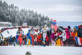 28.01.2023, Les Rousses, France (FRA): Melissa Gal (FRA), Kerttu Niskanen (FIN), Maja Dahlqvist (SWE), (l-r)  - FIS world cup cross-country, individual sprint, Les Rousses (FRA). www.nordicfocus.com. © Authamayou/NordicFocus. Every downloaded picture is fee-liable.