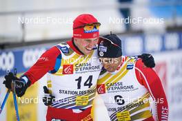 28.01.2023, Les Rousses, France (FRA): Paal Golberg (NOR), Richard Jouve (FRA), (l-r)  - FIS world cup cross-country, individual sprint, Les Rousses (FRA). www.nordicfocus.com. © Thibaut/NordicFocus. Every downloaded picture is fee-liable.