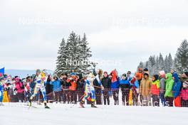 28.01.2023, Les Rousses, France (FRA): Linn Svahn (SWE), Emma Ribom (SWE), (l-r)  - FIS world cup cross-country, individual sprint, Les Rousses (FRA). www.nordicfocus.com. © Authamayou/NordicFocus. Every downloaded picture is fee-liable.