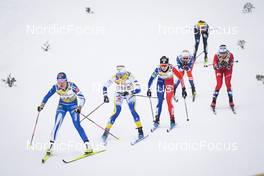 28.01.2023, Les Rousses, France (FRA): Kerttu Niskanen (FIN), Maja Dahlqvist (SWE), Melissa Gal (FRA), (l-r)  - FIS world cup cross-country, individual sprint, Les Rousses (FRA). www.nordicfocus.com. © Thibaut/NordicFocus. Every downloaded picture is fee-liable.