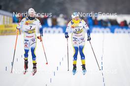 28.01.2023, Les Rousses, France (FRA): Emma Ribom (SWE), Maja Dahlqvist (SWE), (l-r)  - FIS world cup cross-country, individual sprint, Les Rousses (FRA). www.nordicfocus.com. © Thibaut/NordicFocus. Every downloaded picture is fee-liable.