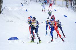 29.01.2023, Les Rousses, France (FRA): Friedrich Moch (GER), Hugo Lapalus (FRA), (l-r)  - FIS world cup cross-country, mass, Les Rousses (FRA). www.nordicfocus.com. © Thibaut/NordicFocus. Every downloaded picture is fee-liable.