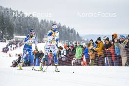 29.01.2023, Les Rousses, France (FRA): Kerttu Niskanen (FIN), Ebba Andersson (SWE), (l-r)  - FIS world cup cross-country, mass, Les Rousses (FRA). www.nordicfocus.com. © Authamayou/NordicFocus. Every downloaded picture is fee-liable.