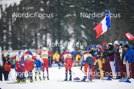 29.01.2023, Les Rousses, France (FRA): Iivo Niskanen (FIN), Martin Loewstroem Nyenget (NOR), Sjur Roethe (NOR), (l-r)  - FIS world cup cross-country, mass, Les Rousses (FRA). www.nordicfocus.com. © Thibaut/NordicFocus. Every downloaded picture is fee-liable.