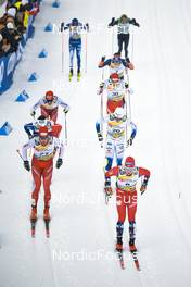 29.01.2023, Les Rousses, France (FRA): Cyril Faehndrich (SUI), Eric Rosjoe (SWE), Simen Hegstad Krueger (NOR), (l-r)  - FIS world cup cross-country, mass, Les Rousses (FRA). www.nordicfocus.com. © Authamayou/NordicFocus. Every downloaded picture is fee-liable.