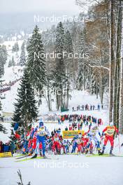 29.01.2023, Les Rousses, France (FRA): Perttu Hyvarinen (FIN), Johannes Hoesflot Klaebo (NOR), (l-r)  - FIS world cup cross-country, mass, Les Rousses (FRA). www.nordicfocus.com. © Authamayou/NordicFocus. Every downloaded picture is fee-liable.