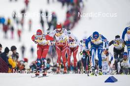 29.01.2023, Les Rousses, France (FRA): Simen Hegstad Krueger (NOR), Arsi Ruuskanen (FIN), (l-r)  - FIS world cup cross-country, mass, Les Rousses (FRA). www.nordicfocus.com. © Thibaut/NordicFocus. Every downloaded picture is fee-liable.