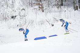 29.01.2023, Les Rousses, France (FRA): Johanna Matintalo (FIN), Anne Kyllonen (FIN), (l-r)  - FIS world cup cross-country, mass, Les Rousses (FRA). www.nordicfocus.com. © Thibaut/NordicFocus. Every downloaded picture is fee-liable.