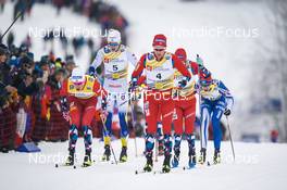 29.01.2023, Les Rousses, France (FRA): Johannes Hoesflot Klaebo (NOR), William Poromaa (SWE), Didrik Toenseth (NOR), (l-r)  - FIS world cup cross-country, mass, Les Rousses (FRA). www.nordicfocus.com. © Thibaut/NordicFocus. Every downloaded picture is fee-liable.