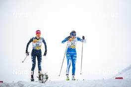 29.01.2023, Les Rousses, France (FRA): Alexandra Lawson (USA), Katri Lylynpera (FIN), (l-r)  - FIS world cup cross-country, mass, Les Rousses (FRA). www.nordicfocus.com. © Authamayou/NordicFocus. Every downloaded picture is fee-liable.