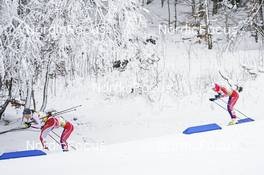 29.01.2023, Les Rousses, France (FRA): Lea Fischer (SUI), Lena Quintin (FRA), (l-r)  - FIS world cup cross-country, mass, Les Rousses (FRA). www.nordicfocus.com. © Thibaut/NordicFocus. Every downloaded picture is fee-liable.