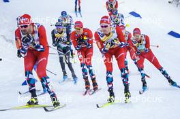 29.01.2023, Les Rousses, France (FRA): Francesco De Fabiani (ITA), Paal Golberg (NOR), Sjur Roethe (NOR), (l-r)  - FIS world cup cross-country, mass, Les Rousses (FRA). www.nordicfocus.com. © Thibaut/NordicFocus. Every downloaded picture is fee-liable.