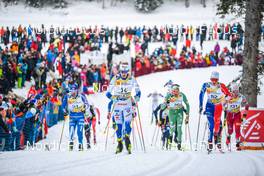29.01.2023, Les Rousses, France (FRA): Oskar Svensson (SWE), Simon Vuillet (FRA), (l-r)  - FIS world cup cross-country, mass, Les Rousses (FRA). www.nordicfocus.com. © Authamayou/NordicFocus. Every downloaded picture is fee-liable.