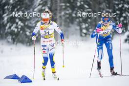 29.01.2023, Les Rousses, France (FRA): Moa Lundgren (SWE), Eveliina Piippo (FIN), (l-r)  - FIS world cup cross-country, mass, Les Rousses (FRA). www.nordicfocus.com. © Thibaut/NordicFocus. Every downloaded picture is fee-liable.