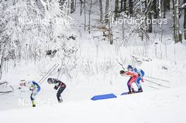 29.01.2023, Les Rousses, France (FRA): Maja Dahlqvist (SWE), Caterina Ganz (ITA), Eveliina Piippo (FIN), Juliette Ducordeau (FRA), (l-r)  - FIS world cup cross-country, mass, Les Rousses (FRA). www.nordicfocus.com. © Thibaut/NordicFocus. Every downloaded picture is fee-liable.