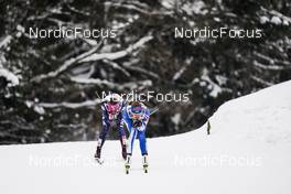 29.01.2023, Les Rousses, France (FRA): Katri Lylynpera (FIN), Alexandra Lawson (USA), (l-r)  - FIS world cup cross-country, mass, Les Rousses (FRA). www.nordicfocus.com. © Thibaut/NordicFocus. Every downloaded picture is fee-liable.