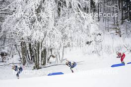 29.01.2023, Les Rousses, France (FRA): Victoria Carl (GER), Pia Fink (GER), Anna Svendsen (NOR), (l-r)  - FIS world cup cross-country, mass, Les Rousses (FRA). www.nordicfocus.com. © Thibaut/NordicFocus. Every downloaded picture is fee-liable.