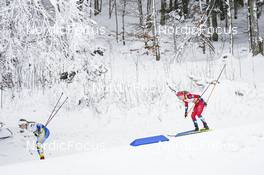 29.01.2023, Les Rousses, France (FRA): Johanna Hagstroem (SWE), Ragnhild Gloeersen Haga (NOR), (l-r)  - FIS world cup cross-country, mass, Les Rousses (FRA). www.nordicfocus.com. © Thibaut/NordicFocus. Every downloaded picture is fee-liable.