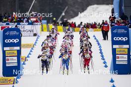 29.01.2023, Les Rousses, France (FRA): Athletes at the start  Feature - FIS world cup cross-country, mass, Les Rousses (FRA). www.nordicfocus.com. © Thibaut/NordicFocus. Every downloaded picture is fee-liable.