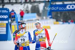29.01.2023, Les Rousses, France (FRA): Clement Parisse (FRA), Theo Schely (FRA), (l-r)  - FIS world cup cross-country, mass, Les Rousses (FRA). www.nordicfocus.com. © Authamayou/NordicFocus. Every downloaded picture is fee-liable.