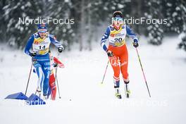 29.01.2023, Les Rousses, France (FRA): Anne Kyllonen (FIN), Katerina Janatova (CZE), (l-r)  - FIS world cup cross-country, mass, Les Rousses (FRA). www.nordicfocus.com. © Thibaut/NordicFocus. Every downloaded picture is fee-liable.