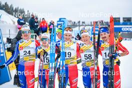 29.01.2023, Les Rousses, France (FRA): Theo Schely (FRA), Jules Lapierre (FRA), Clement Parisse (FRA), Victor Lovera (FRA), Hugo Lapalus (FRA), (l-r)  - FIS world cup cross-country, mass, Les Rousses (FRA). www.nordicfocus.com. © Authamayou/NordicFocus. Every downloaded picture is fee-liable.