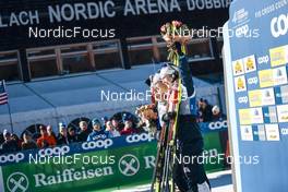 04.02.2023, Toblach, Italy (ITA): Jessie Diggins (USA), Ebba Andersson (SWE), Ingvild Flugstad Oestberg (NOR), (l-r), (l-r) - FIS world cup cross-country, 10km, Toblach (ITA). www.nordicfocus.com. © Modica/NordicFocus. Every downloaded picture is fee-liable.