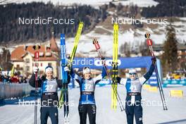 04.02.2023, Toblach, Italy (ITA): Jessie Diggins (USA), Ebba Andersson (SWE), Ingvild Flugstad Oestberg (NOR), (l-r) - FIS world cup cross-country, 10km, Toblach (ITA). www.nordicfocus.com. © Modica/NordicFocus. Every downloaded picture is fee-liable.