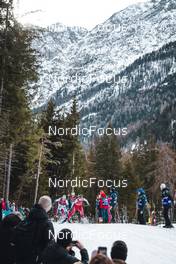03.02.2023, Toblach, Italy (ITA): Linn Svahn (SWE), Victoria Carl (GER), Nadine Faehndrich (SUI), (l-r)  - FIS world cup cross-country, individual sprint, Toblach (ITA). www.nordicfocus.com. © Modica/NordicFocus. Every downloaded picture is fee-liable.