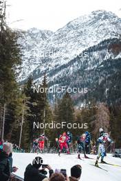 03.02.2023, Toblach, Italy (ITA): Hailey Swirbul (USA), Katerina Janatova (CZE), Tiril Udnes Weng (NOR), Victoria Carl (GER), Linn Svahn (SWE), (l-r)  - FIS world cup cross-country, individual sprint, Toblach (ITA). www.nordicfocus.com. © Modica/NordicFocus. Every downloaded picture is fee-liable.